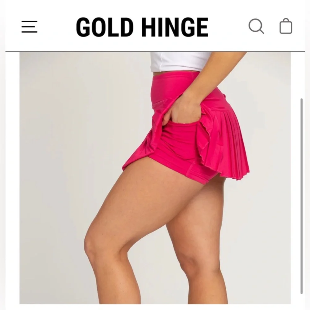 Gold Hinge Pink Pleated skort - Picture 2 of 7